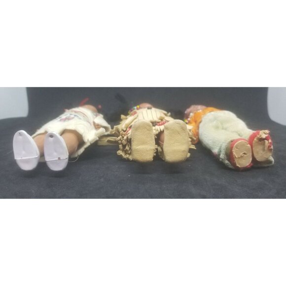 Carlson Dolls Native American Girls Boy Hard Plastic Sleeping Eyes Needs Repair - Picture 8 of 8